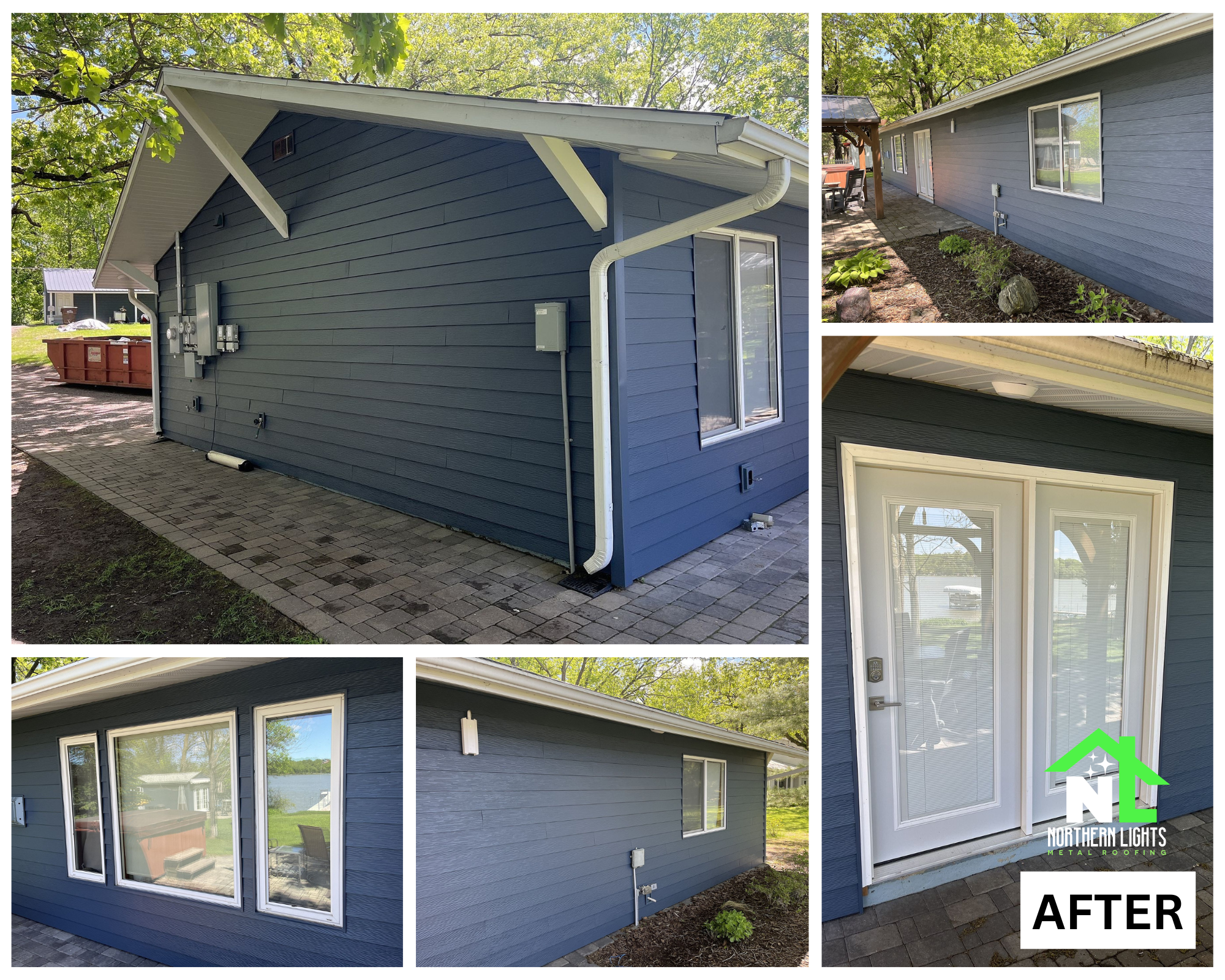 replacement windows installed during an exterior restoration